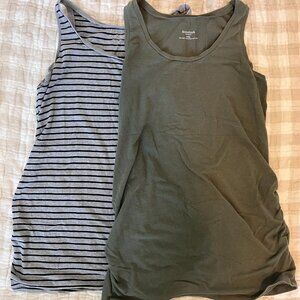 Motherhood Maternity | Grey & Black and Green Tank Tops | Set of 2 | Size Medium